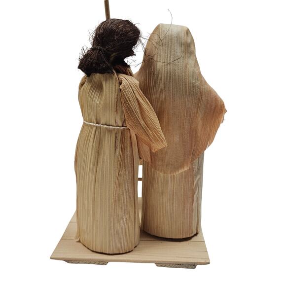 Czech Folk Art Handmade Corn Husk Doll Nativity Jesus Manger Mary Joseph Sheep - Picture 3 of 8